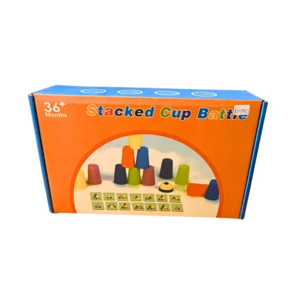 Vasos apilables sensoriales de colores, ideales para estimular exploración sensorial, nociones de tamaño y juego autónomo en bebés y niños con trastornos del neurodesarrollo
