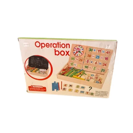 Operation box juego didáctico de madera para aprender sumas, restas y multiplicaciones, ideal para psicopedagogía y niños con dificultades en cálculo
