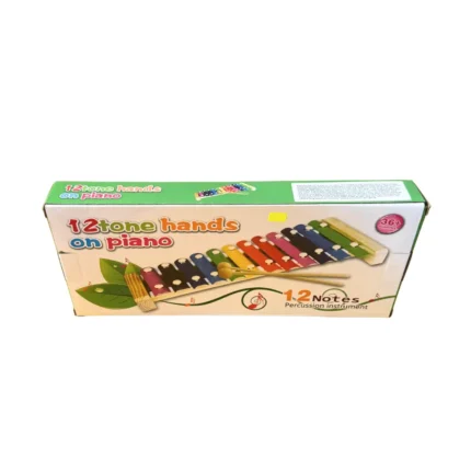 Xilófono infantil de 12 piezas con baquetas, ideal para estimular discriminación auditiva, coordinación y creatividad musical en niños con TEA o trastornos del procesamiento sensorial