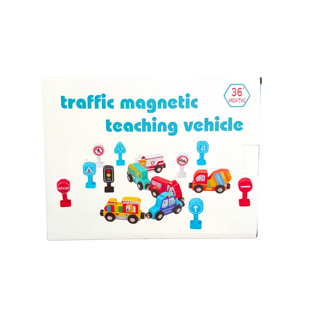 set-de-vehiculos-magneticos-de-madera-y-señales-de-trafico Set de vehículos magnéticos de madera y señales de tráfico, ideal para desarrollar conocimiento vial, motricidad fina y juego simbólico en niños